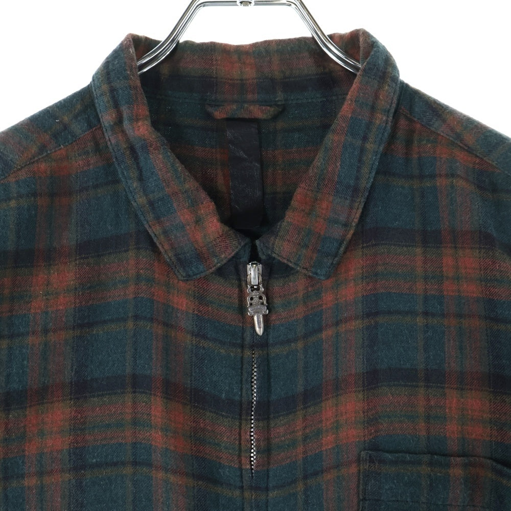 CHROME HEARTS(クロムハーツ) HEYWOOD LS ヘイウッド チェック柄ダブルジップ長袖シャツ レッド/グリーン