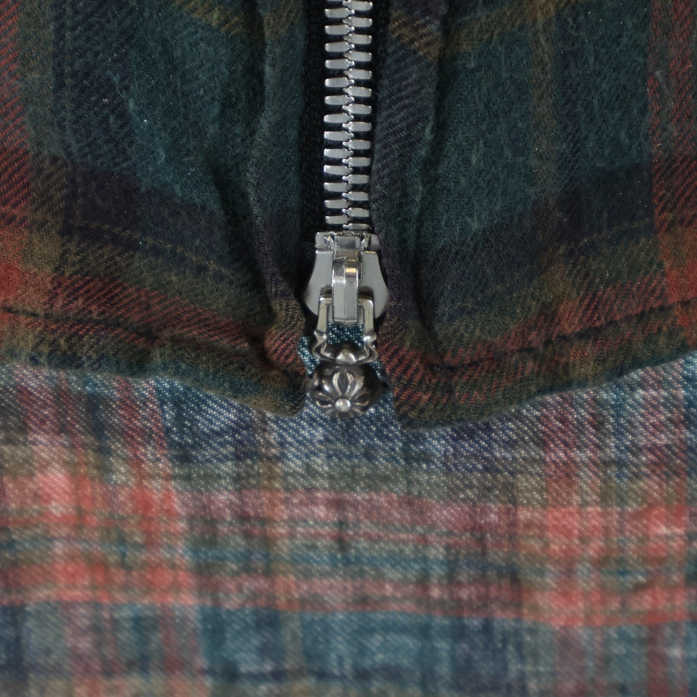 CHROME HEARTS(クロムハーツ) HEYWOOD LS ヘイウッド チェック柄ダブルジップ長袖シャツ レッド/グリーン