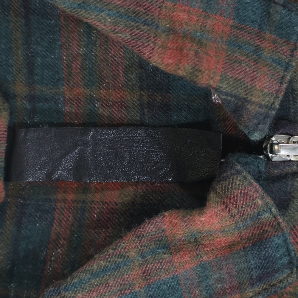 CHROME HEARTS(クロムハーツ) HEYWOOD LS ヘイウッド チェック柄ダブルジップ長袖シャツ レッド/グリーン