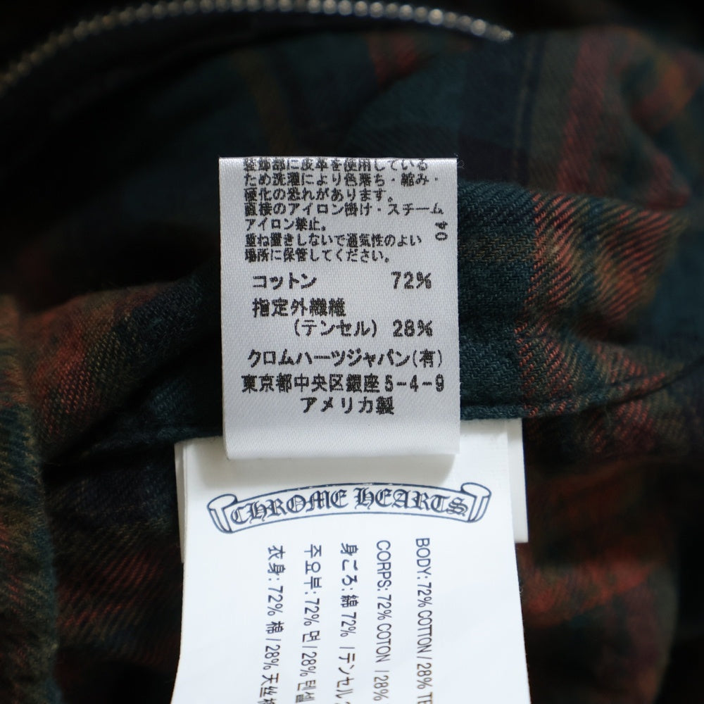 CHROME HEARTS(クロムハーツ) HEYWOOD LS ヘイウッド チェック柄ダブルジップ長袖シャツ レッド/グリーン