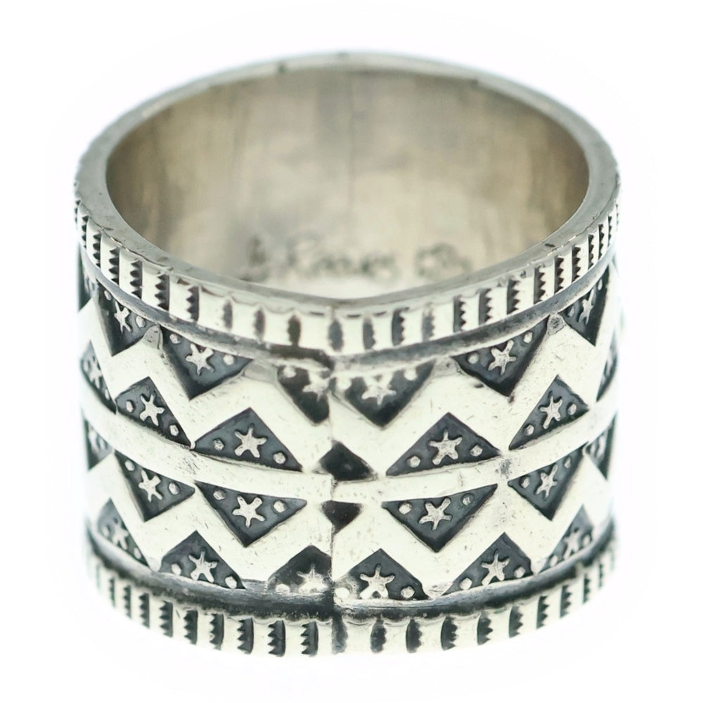 INDIAN JEWELRY(インディアンジュエリー) ナバホ族 Gary Reeves ゲーリーリーブス スタンプワークスターリング シルバー