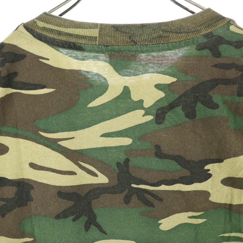 CHROME HEARTS(クロムハーツ) OLD オールド クロス刺繍ロゴ カモフラ 迷彩柄半袖Tシャツ カットソー カーキ