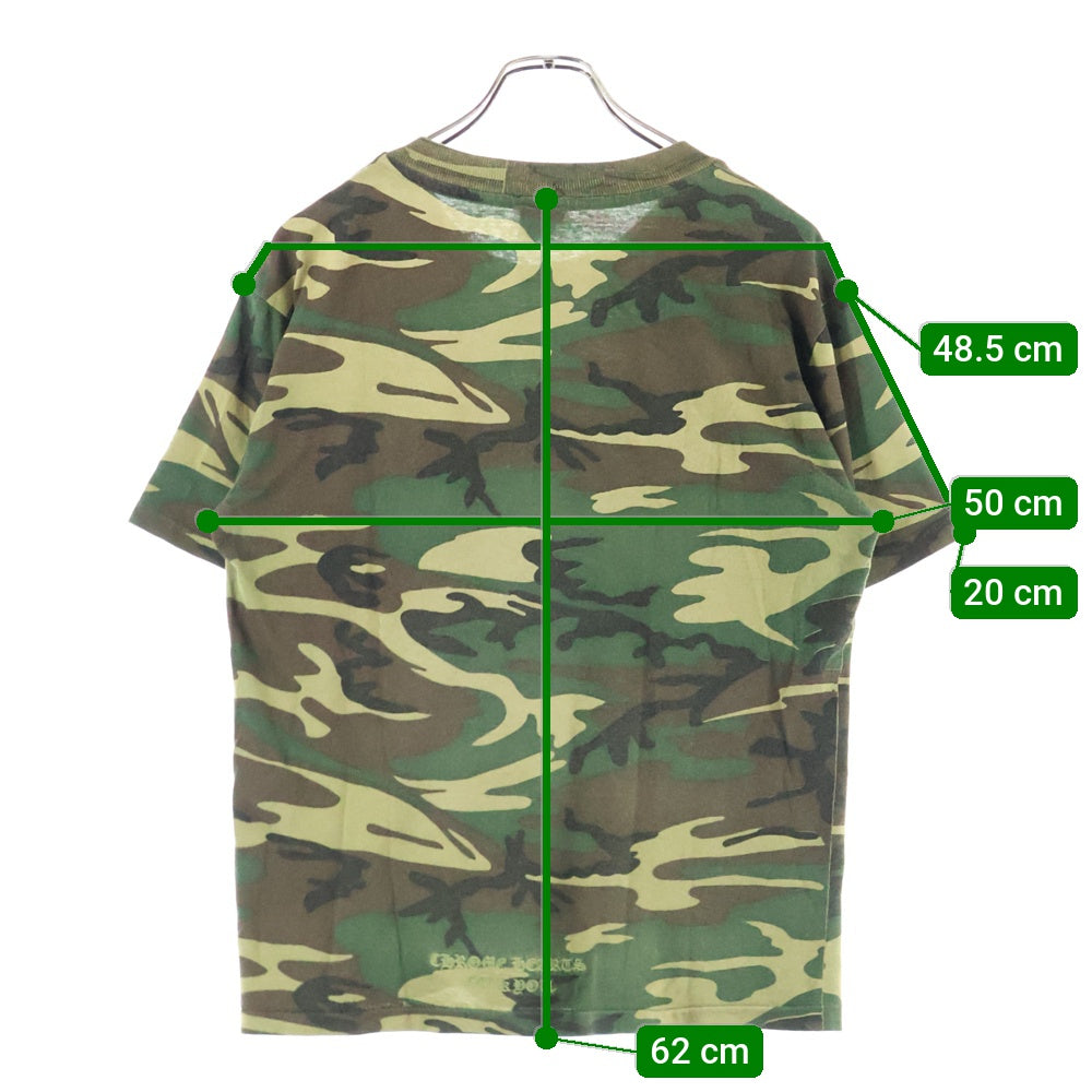 CHROME HEARTS(クロムハーツ) OLD オールド クロス刺繍ロゴ カモフラ 迷彩柄半袖Tシャツ カットソー カーキ