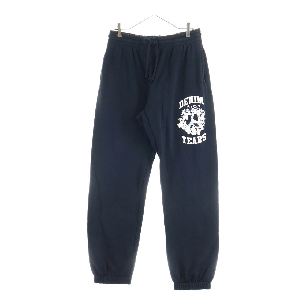 DENIM TEARS(デニムティアーズ) COTTON PEACE SWEAT PANTS コットンピースロゴスウェットパンツ ブラック