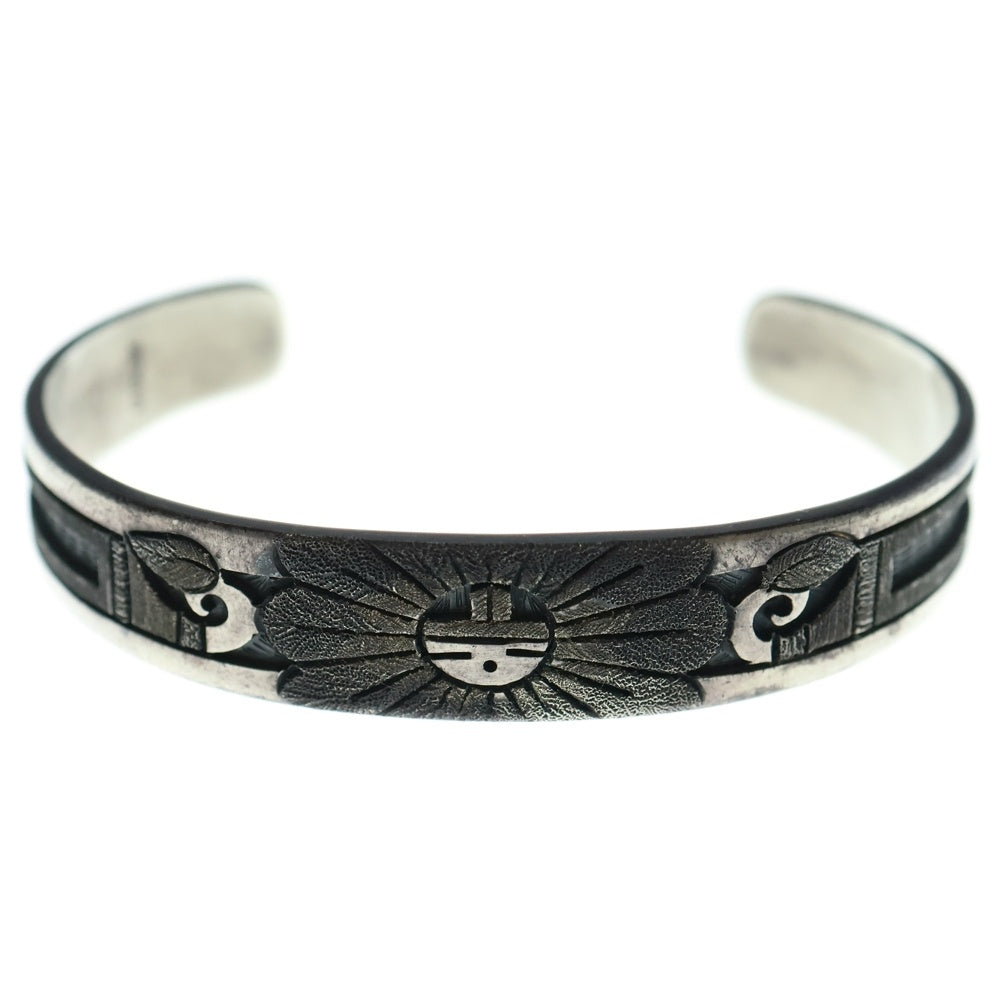 INDIAN JEWELRY(インディアンジュエリー) ホピ族 Ronald Wadsworth作 オーバーレイサンフェイスバングル シルバー