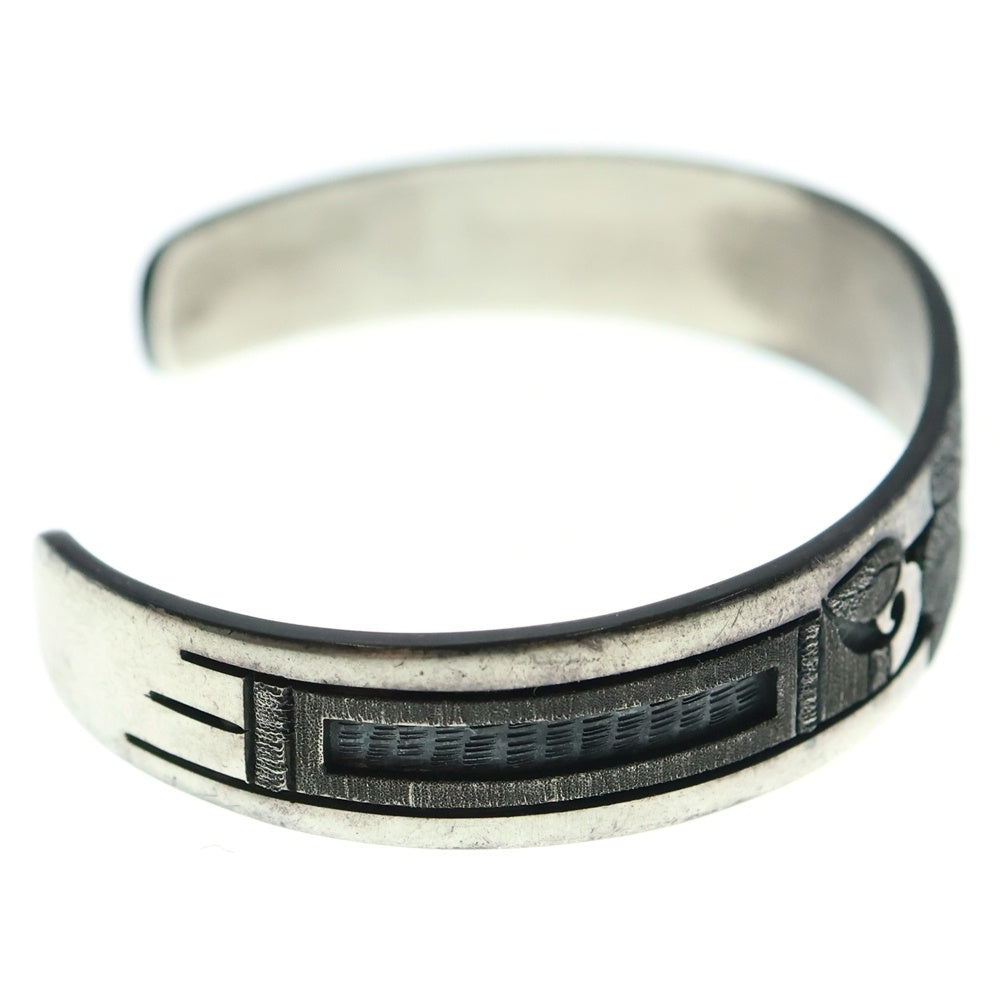 INDIAN JEWELRY(インディアンジュエリー) ホピ族 Ronald Wadsworth作 オーバーレイサンフェイスバングル シルバー