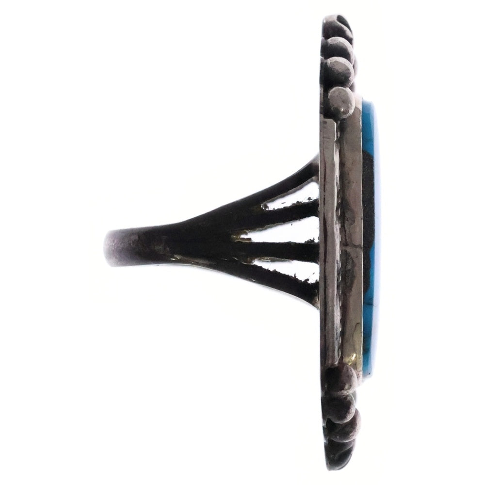 INDIAN JEWELRY(インディアンジュエリー) ナバホ族 R.P作 ターコイズ付きリング シルバー