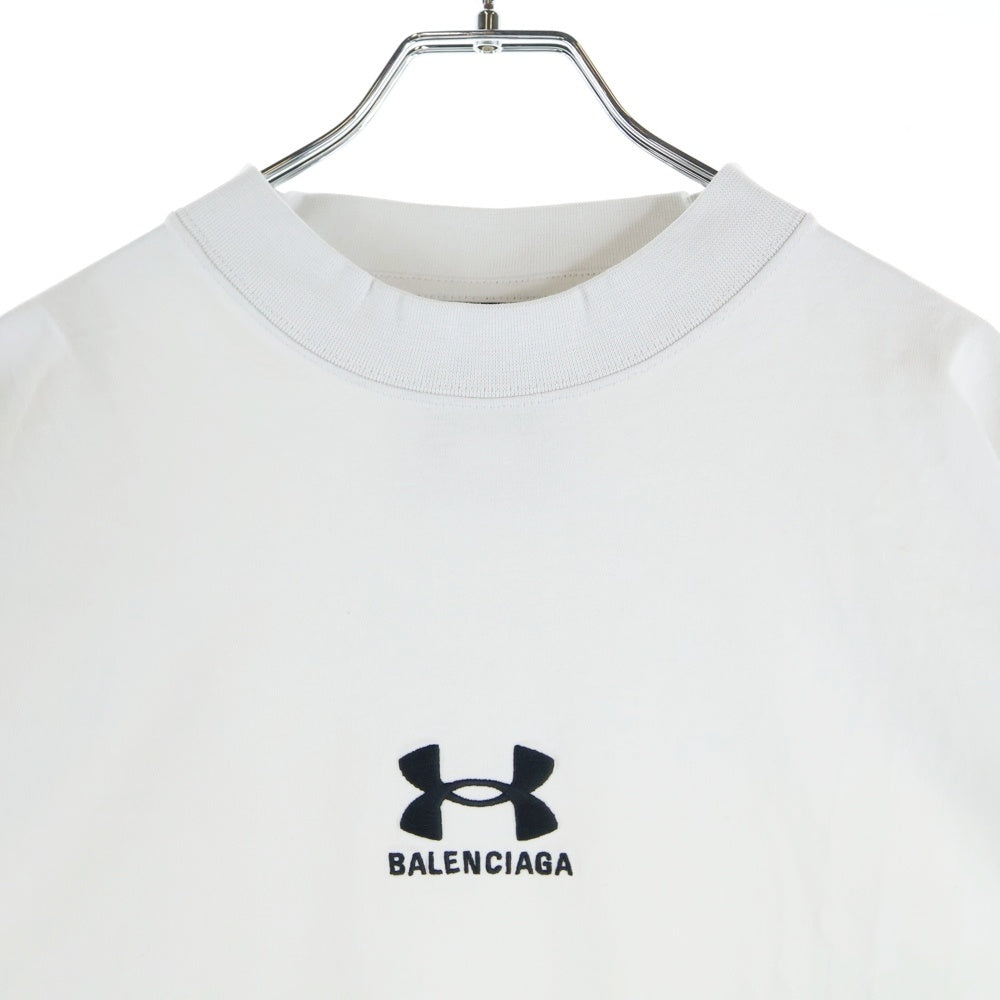 BALENCIAGA(バレンシアガ) 25SS×Under Armour Oversized T-Shirt アンダーアーマー オーバーサイズロゴ半袖Tシャツ 787349 TRVB7 ホワイト
