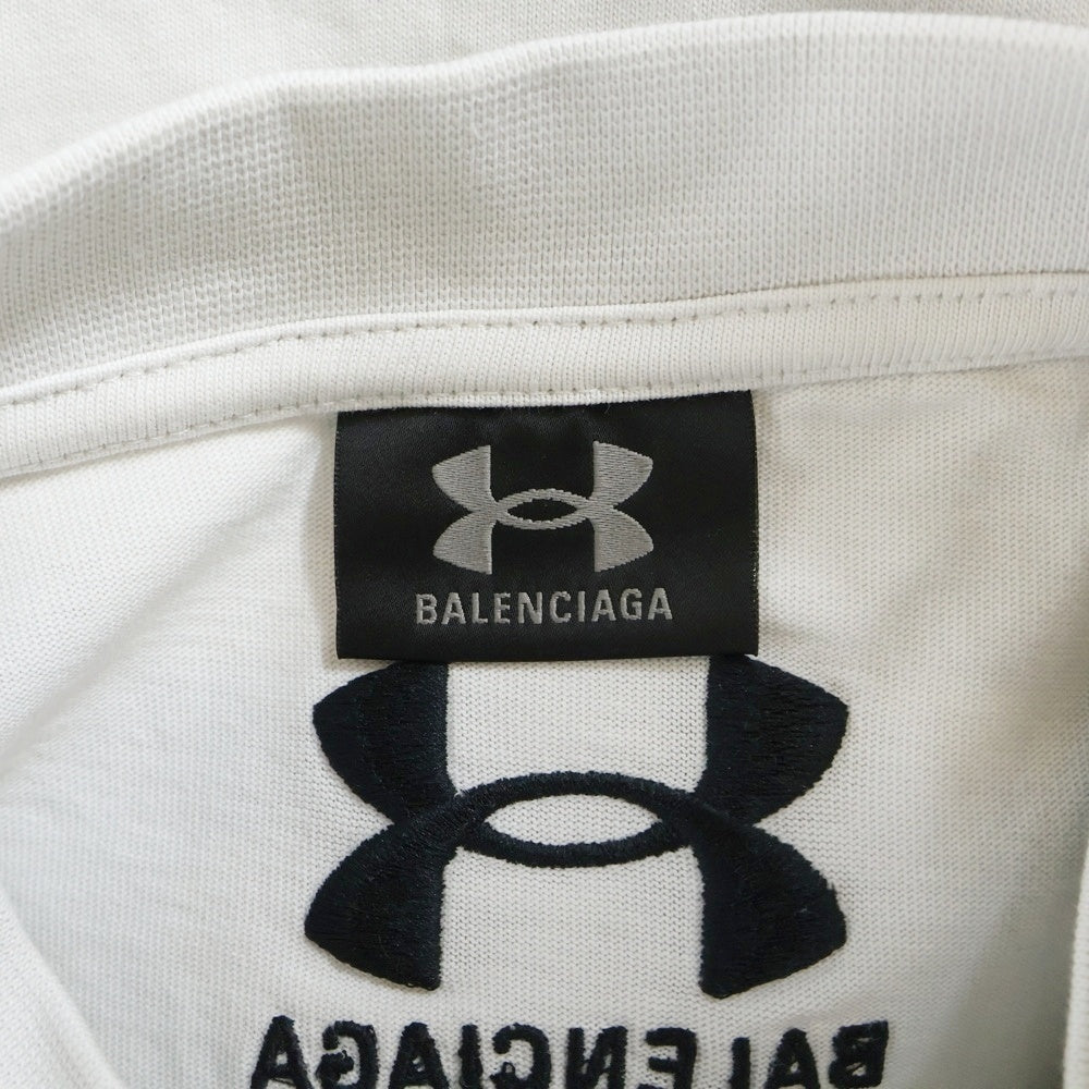 BALENCIAGA(バレンシアガ) 25SS×Under Armour Oversized T-Shirt アンダーアーマー オーバーサイズロゴ半袖Tシャツ 787349 TRVB7 ホワイト