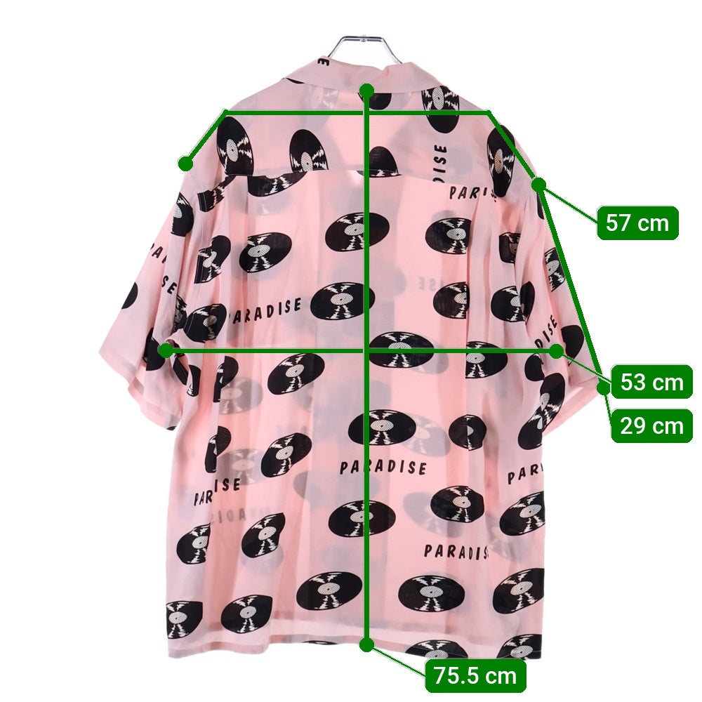 WACKO MARIA(ワコマリア) 24SS RECORDS HAWAIIAN SHIRT ハワイアン レコード柄アロハ半袖シャツ 24SS-WMS-HI04 ピンク