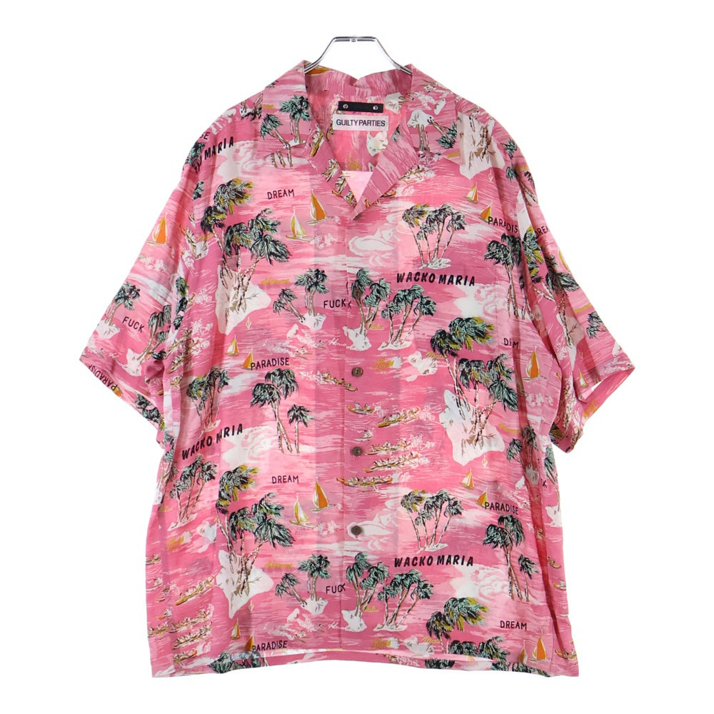 WACKO MARIA(ワコマリア) 24SS×MINEDENIM HAWAIIAN SHIRT マインデニム ハワイアン総柄アロハ半袖シャツ 24MND-WM001 ピンク