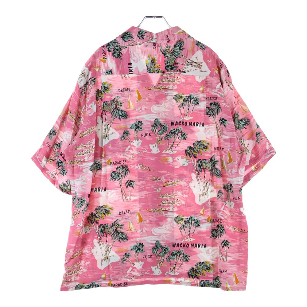 WACKO MARIA(ワコマリア) 24SS×MINEDENIM HAWAIIAN SHIRT マインデニム ハワイアン総柄アロハ半袖シャツ 24MND-WM001 ピンク