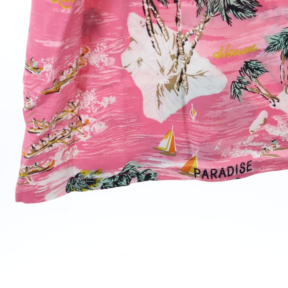 WACKO MARIA(ワコマリア) 24SS×MINEDENIM HAWAIIAN SHIRT マインデニム ハワイアン総柄アロハ半袖シャツ 24MND-WM001 ピンク