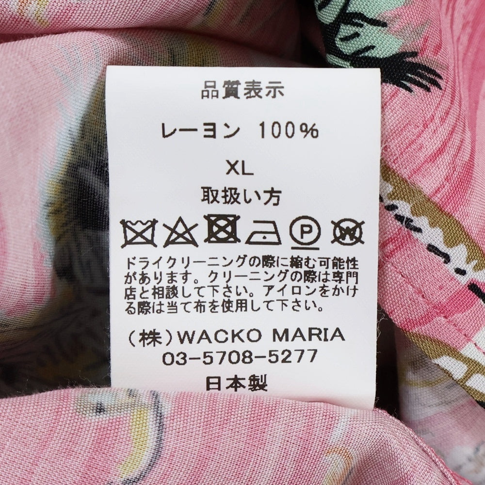 WACKO MARIA(ワコマリア) 24SS×MINEDENIM HAWAIIAN SHIRT マインデニム ハワイアン総柄アロハ半袖シャツ 24MND-WM001 ピンク