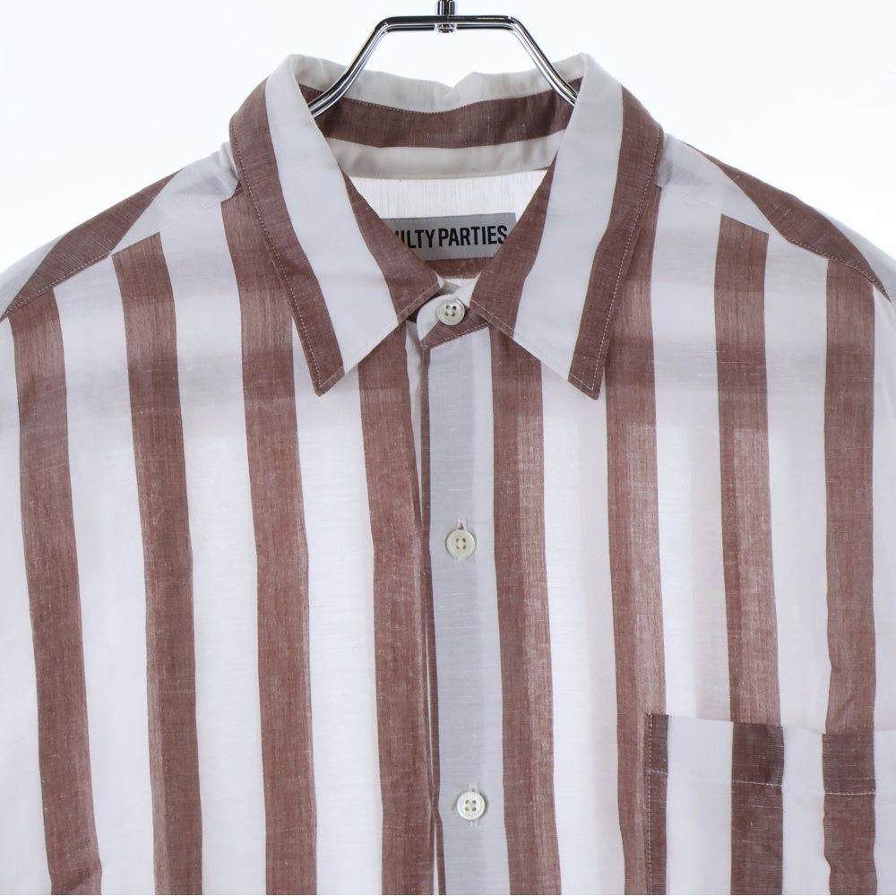 WACKO MARIA(ワコマリア) 23SS STRIPED OPEN COLLAR SHIRT TYPE-1 ストライプオープンカラー半袖シャツ 23SS-WMS-OC01 ホワイト/ブラウン
