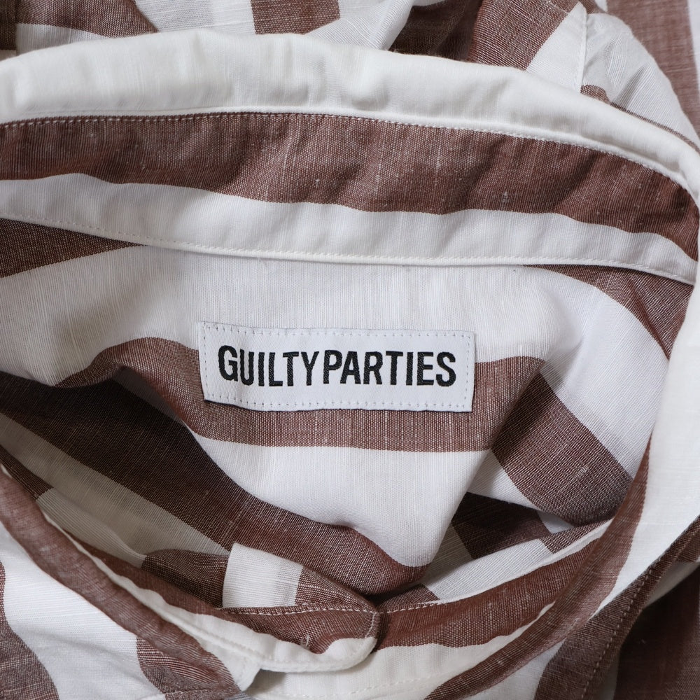 WACKO MARIA(ワコマリア) 23SS STRIPED OPEN COLLAR SHIRT TYPE-1 ストライプオープンカラー半袖シャツ 23SS-WMS-OC01 ホワイト/ブラウン