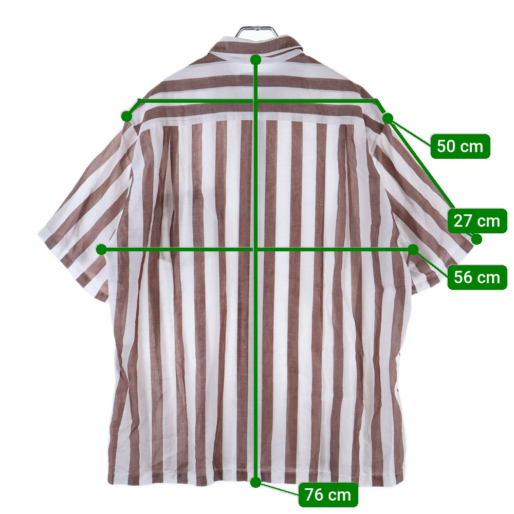 WACKO MARIA(ワコマリア) 23SS STRIPED OPEN COLLAR SHIRT TYPE-1 ストライプオープンカラー半袖シャツ 23SS-WMS-OC01 ホワイト/ブラウン