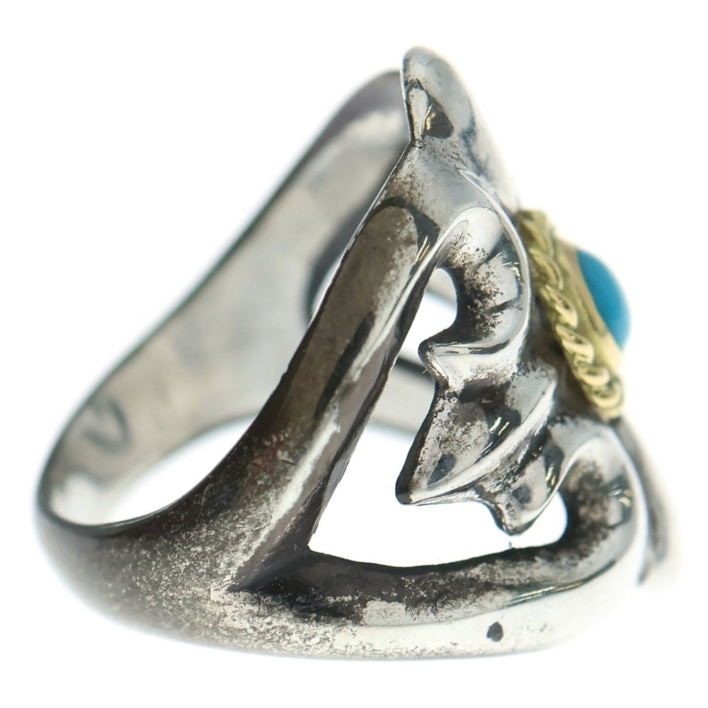 goro's(ゴローズ) 小金縄ターコイズ付きキャストリング シルバー/ゴールド