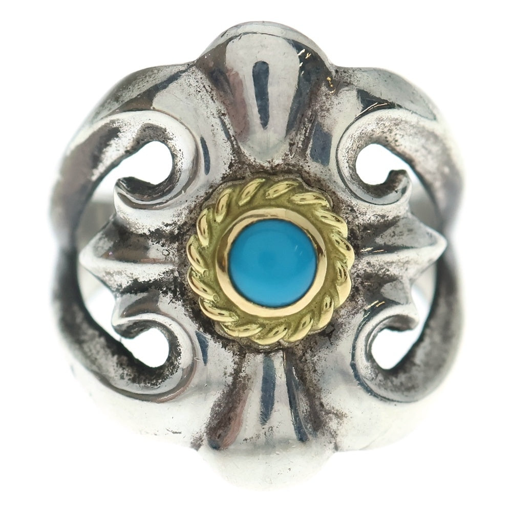 goro's(ゴローズ) 小金縄ターコイズ付きキャストリング シルバー/ゴールド