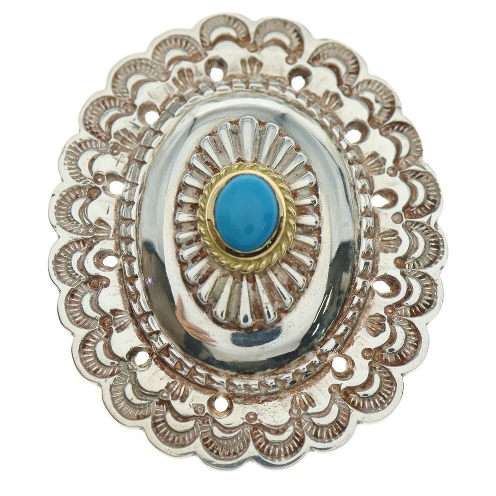 goro's(ゴローズ) 金縄ターコイズ付き特大フラワーコンチョ シルバー/ゴールド