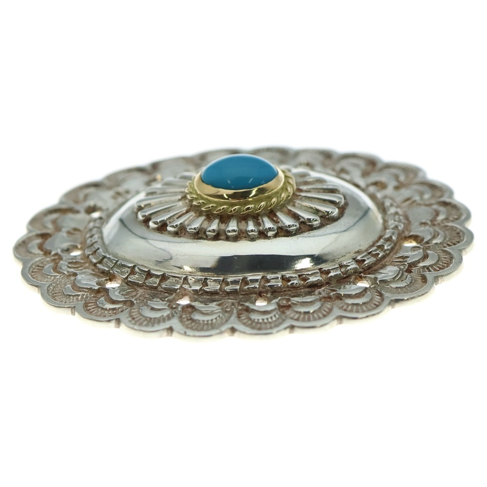 goro's(ゴローズ) 金縄ターコイズ付き特大フラワーコンチョ シルバー/ゴールド