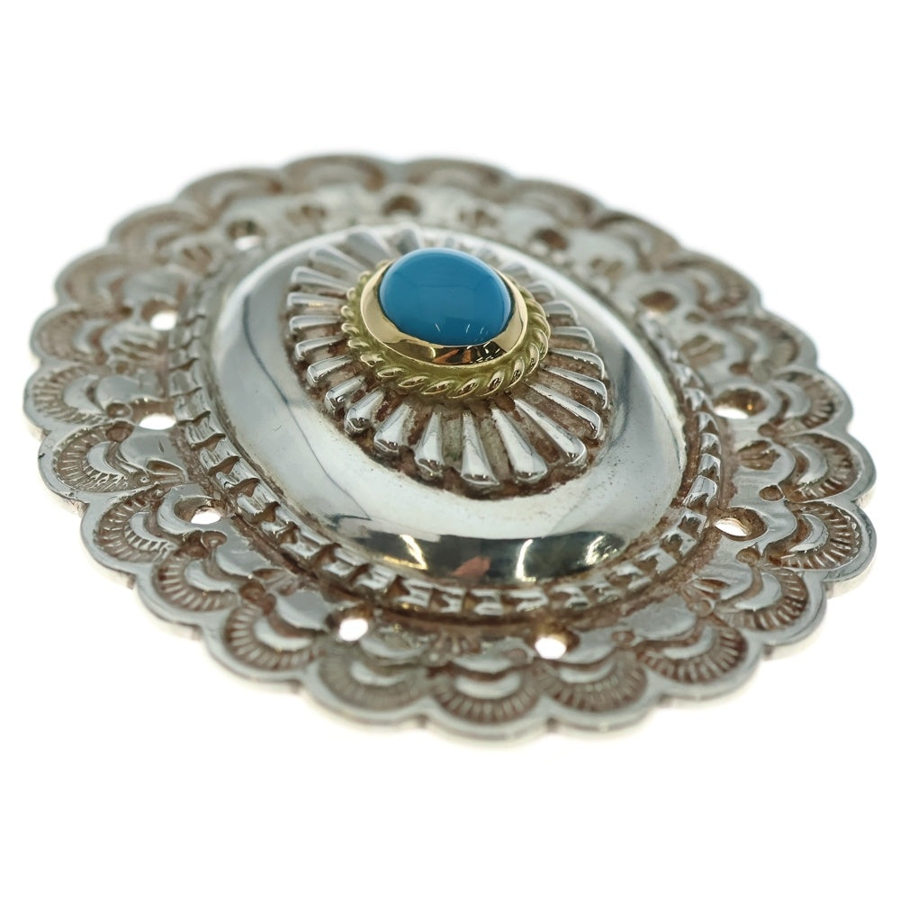 goro's(ゴローズ) 金縄ターコイズ付き特大フラワーコンチョ シルバー/ゴールド