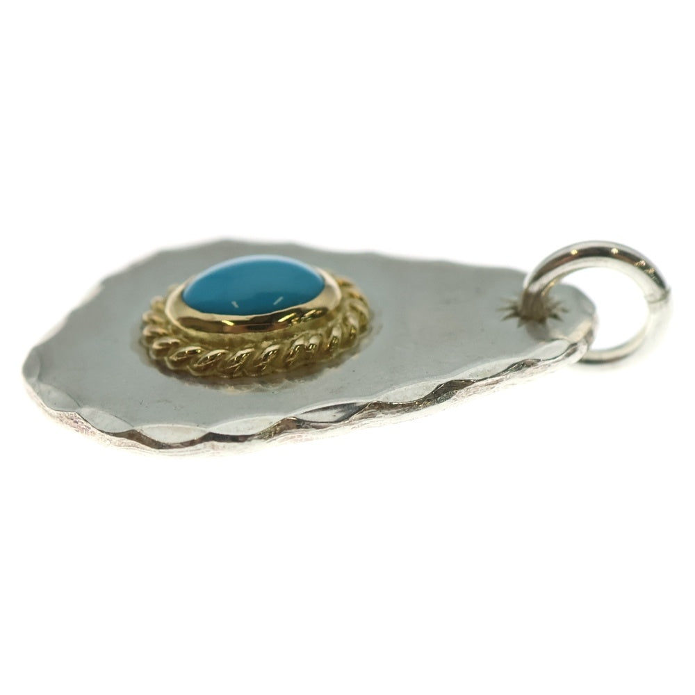 goro's(ゴローズ) 金縄ターコイズ印台メタル ペンダントトップ シルバー/ゴールド