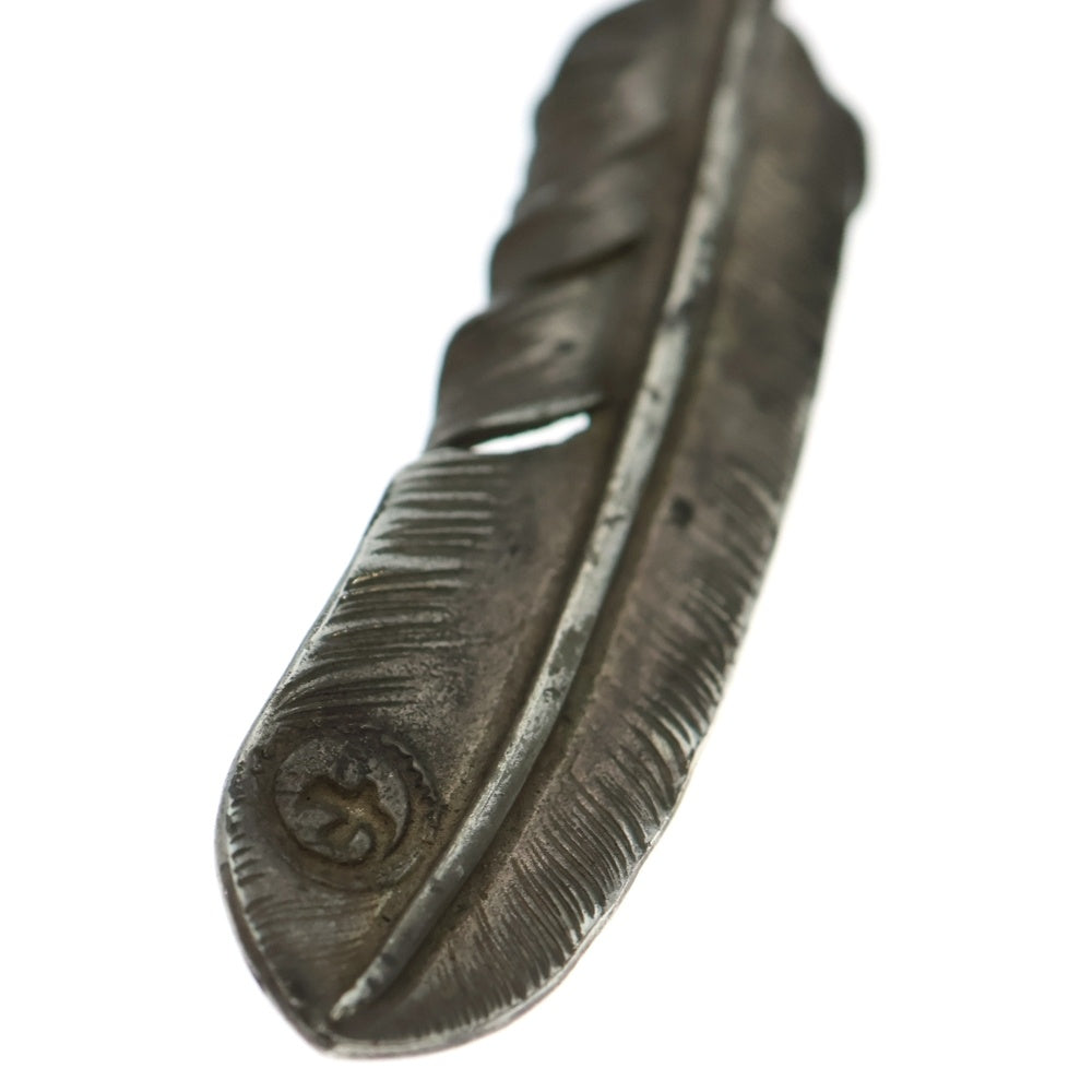 goro's(ゴローズ) 【現行】上銀銀縄ターコイズ特大フェザー 左向き ペンダントトップ シルバー/ゴールド