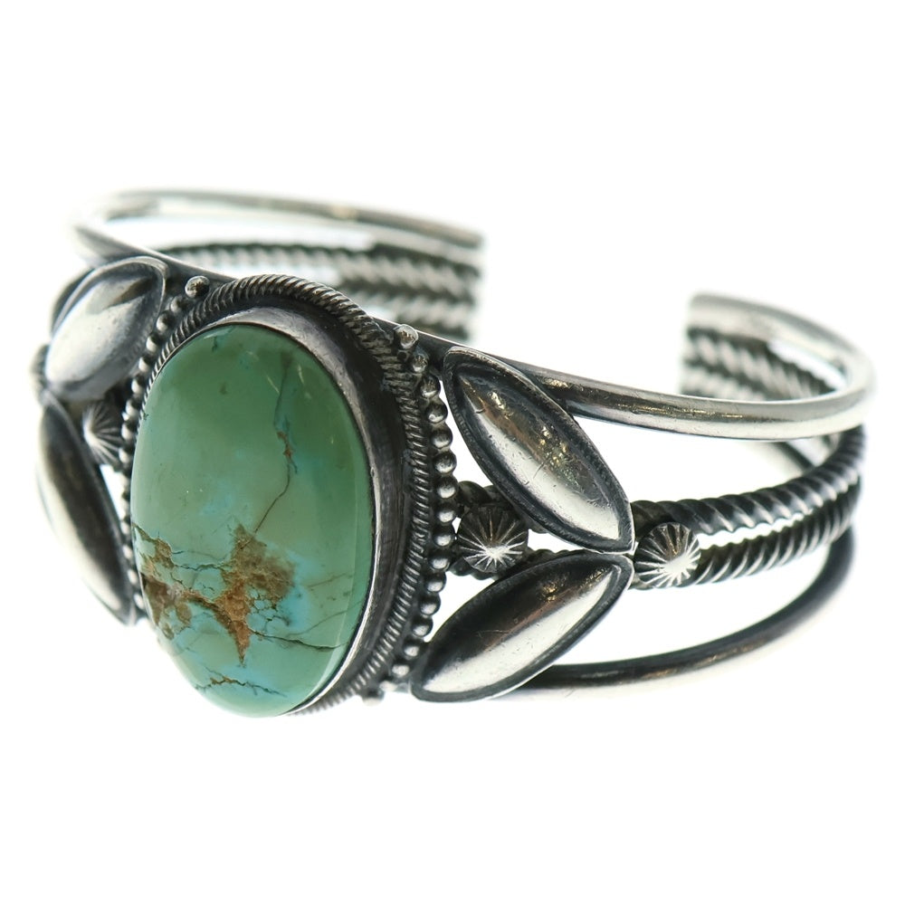 INDIAN JEWELRY(インディアンジュエリー) ナバホ族 ターコイズ付き ワイヤーバングル シルバー