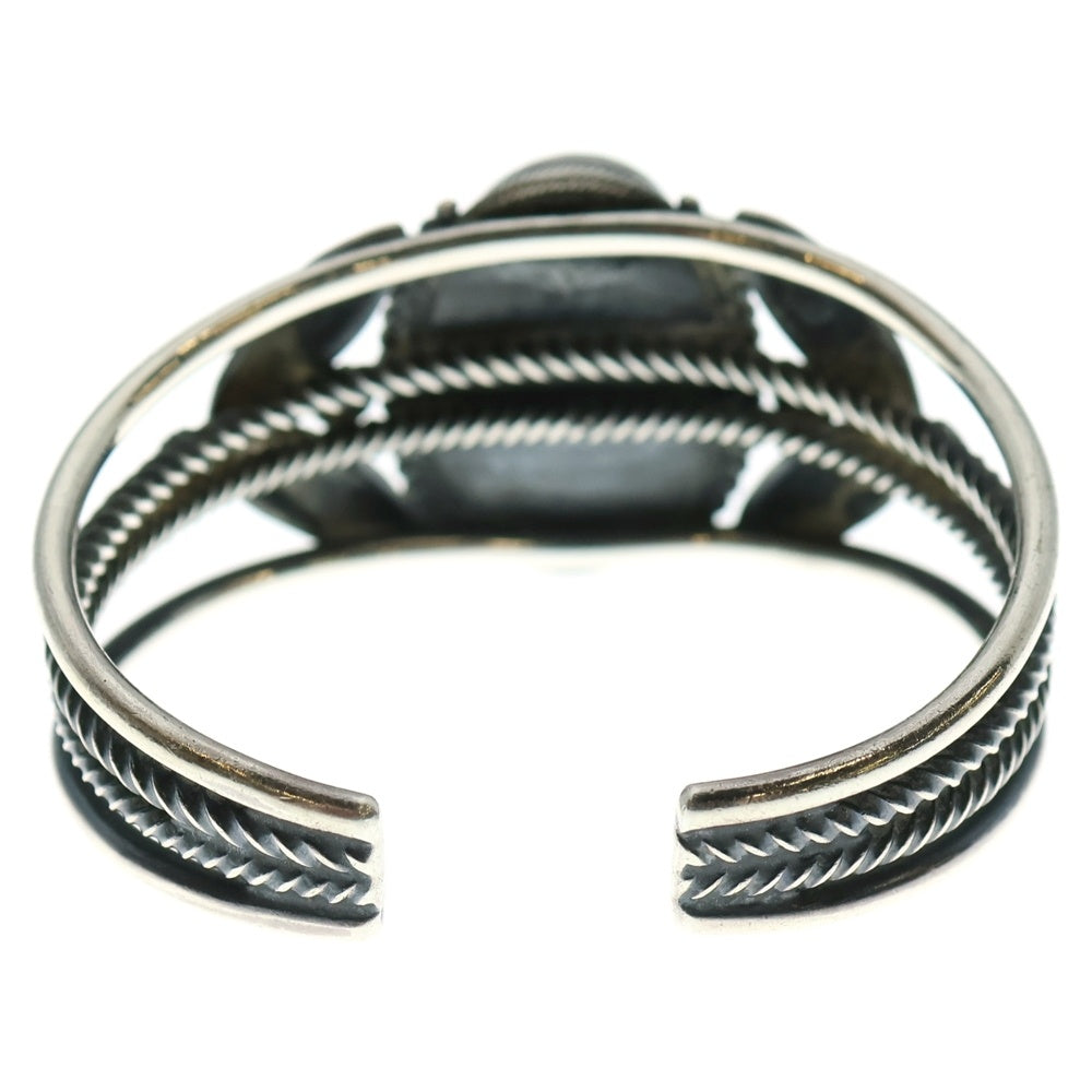 INDIAN JEWELRY(インディアンジュエリー) ナバホ族 ターコイズ付き ワイヤーバングル シルバー