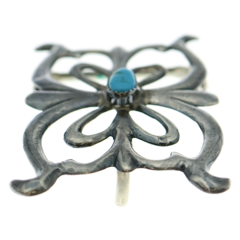 INDIAN JEWELRY(インディアンジュエリー) ナバホ族 ターコイズ付き サンドキャストバックル シルバー