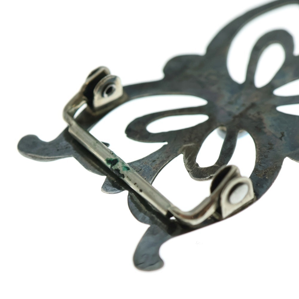 INDIAN JEWELRY(インディアンジュエリー) ナバホ族 ターコイズ付き サンドキャストバックル シルバー