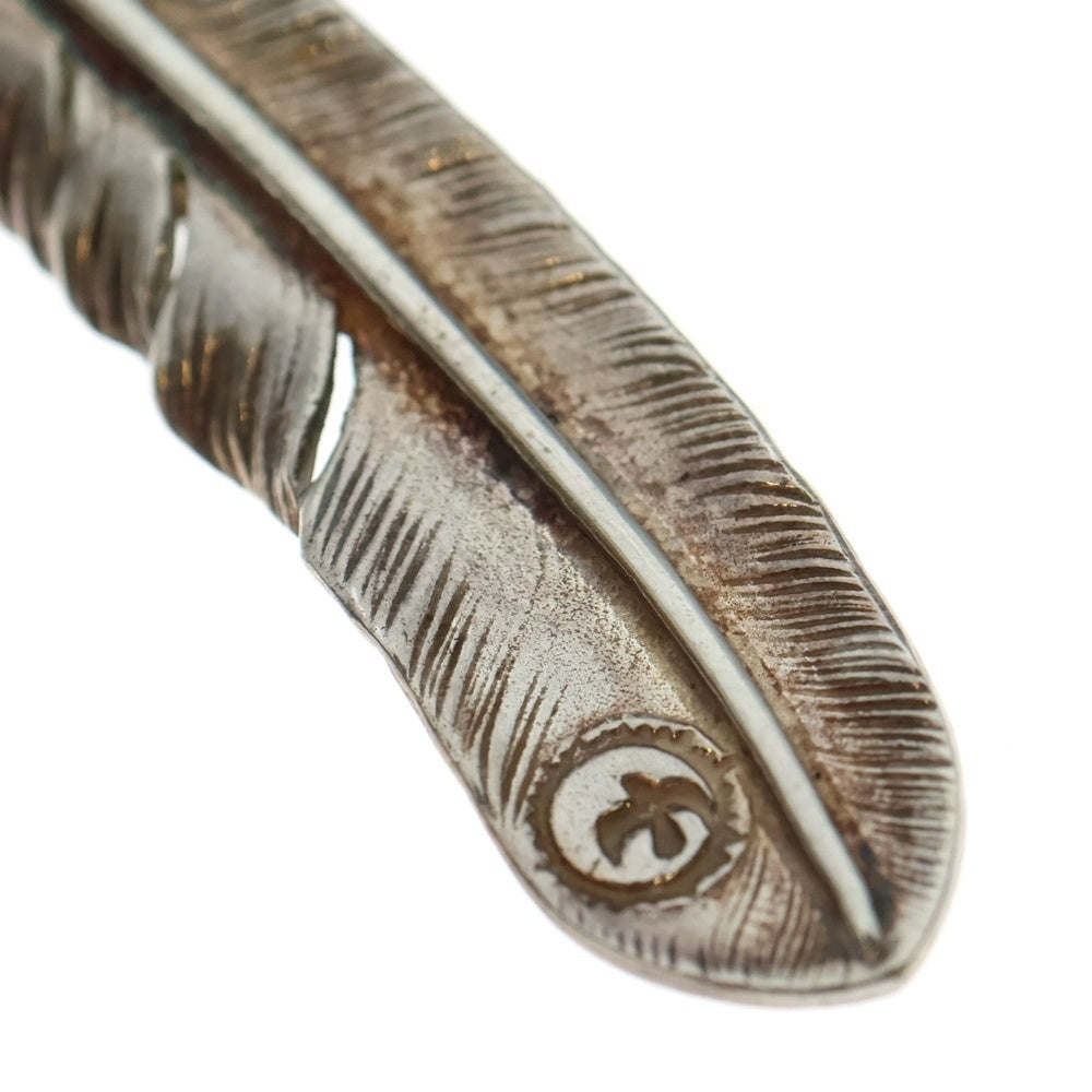 goro's(ゴローズ) 【現行】上銀金縄ターコイズ特大フェザー 左向き ペンダントトップ シルバー/ゴールド