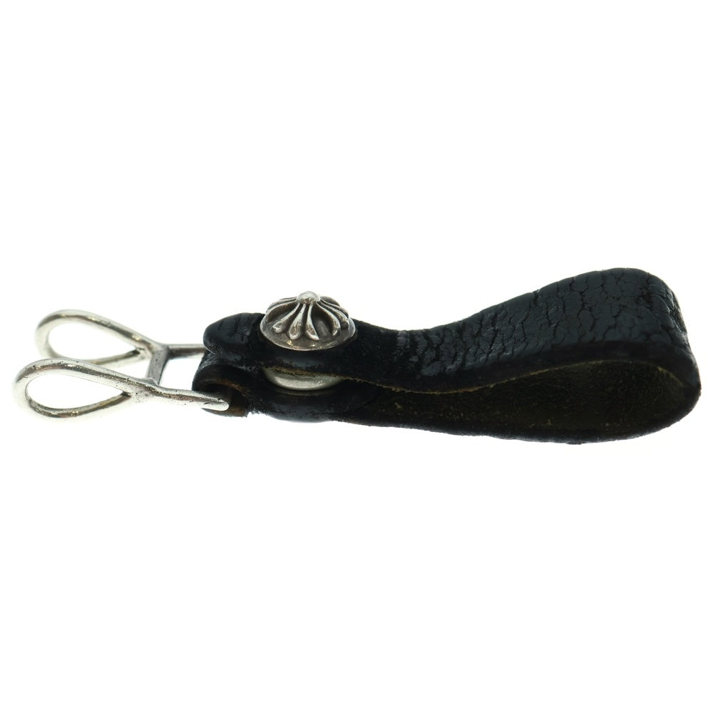 CHROME HEARTS(クロムハーツ) BELT LOOP クロスボールボタンレザーベルトループ シルバー/ブラック BCA397