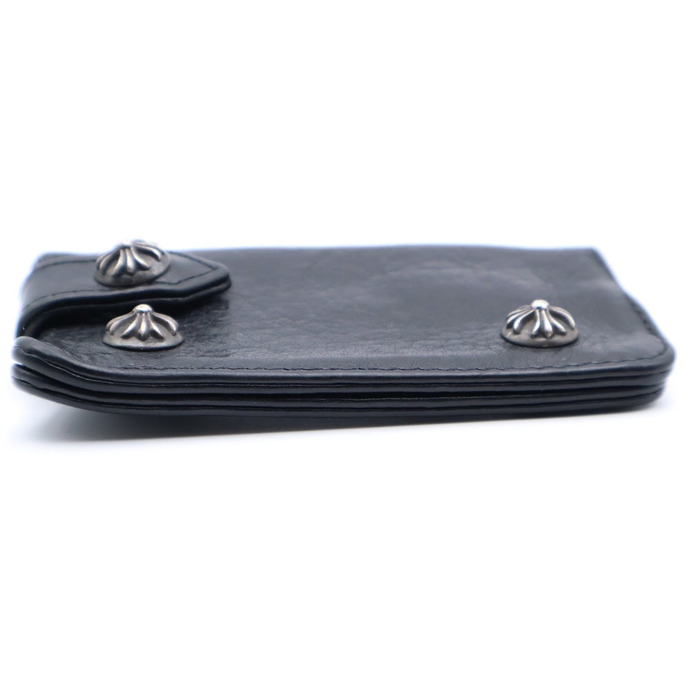 CHROME HEARTS(クロムハーツ) KEY CASE キーケース クロスボールボタン デストロイレザーキーケース ブラック