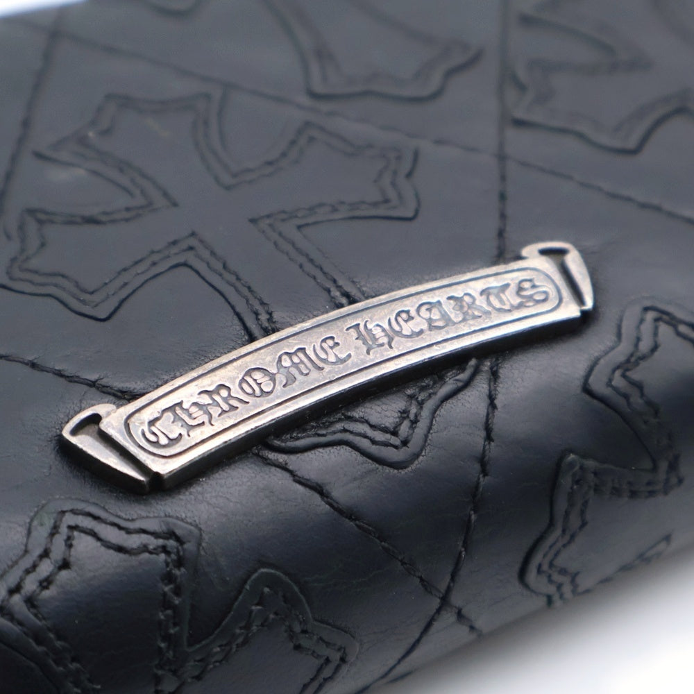 CHROME HEARTS(クロムハーツ) REC F ZIP QUILTED セメタリー クロスキルティング レザーウォレット 財布 ブラック