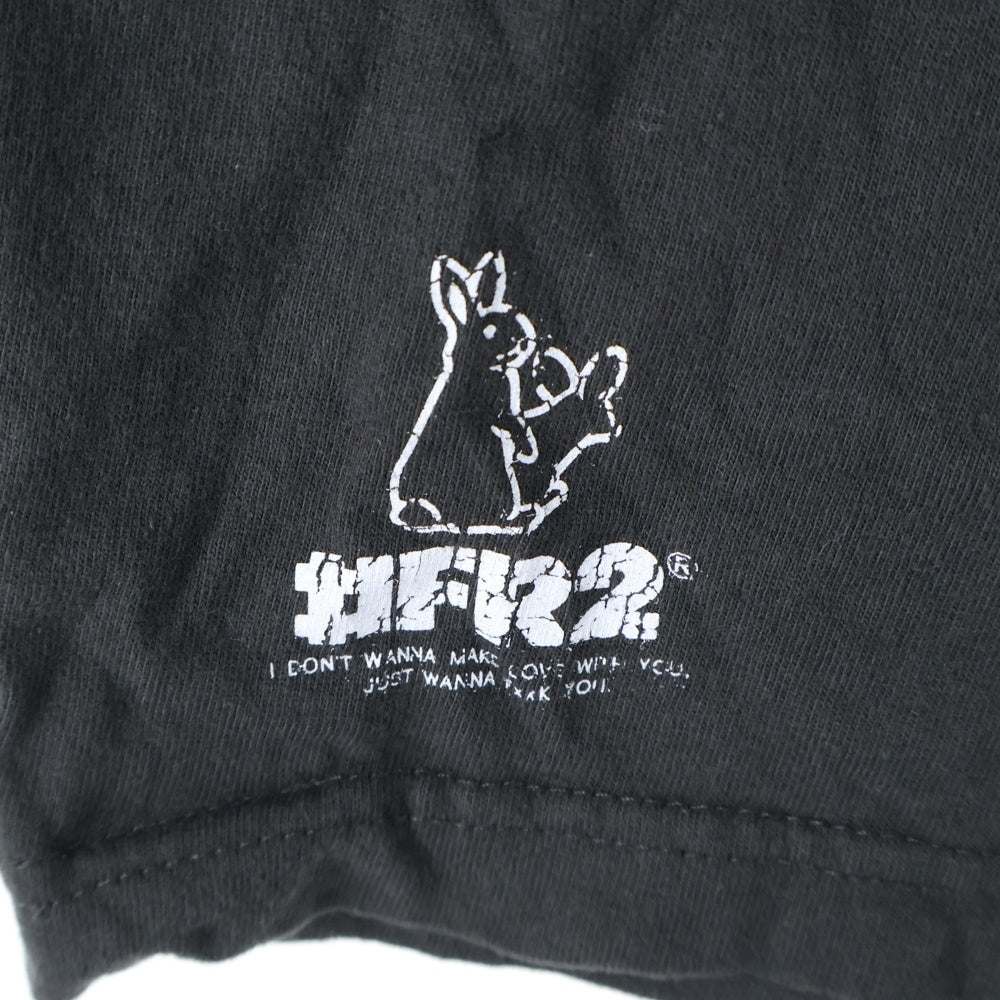 FR2(エフアールツー) NO SMOKING ラヴィットプリント ロングTシャツ ブラック