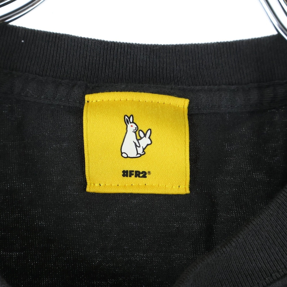 FR2(エフアールツー) NO SMOKING ラヴィットプリント ロングTシャツ ブラック