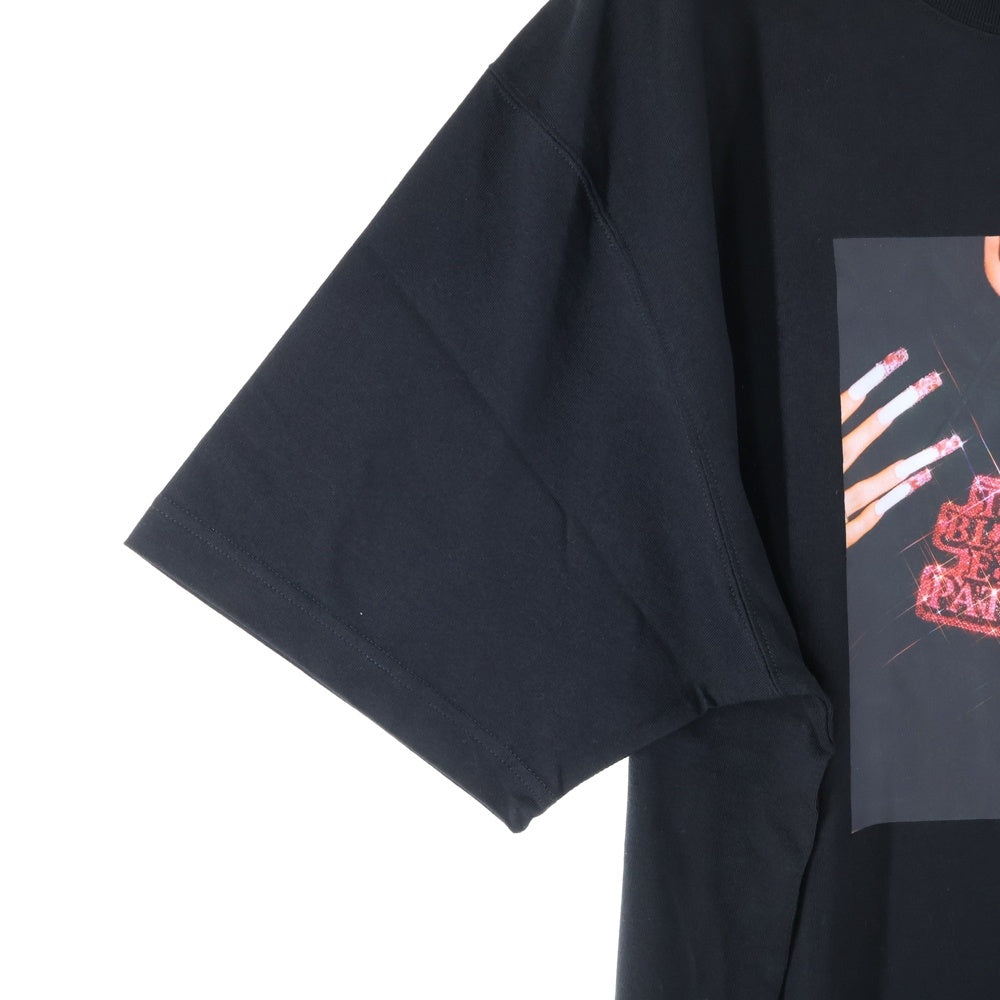 THE BLACK EYE PATCH(ブラックアイパッチ) FRONT ROW GEM PHOTO プリント 半袖Tシャツ ブラック