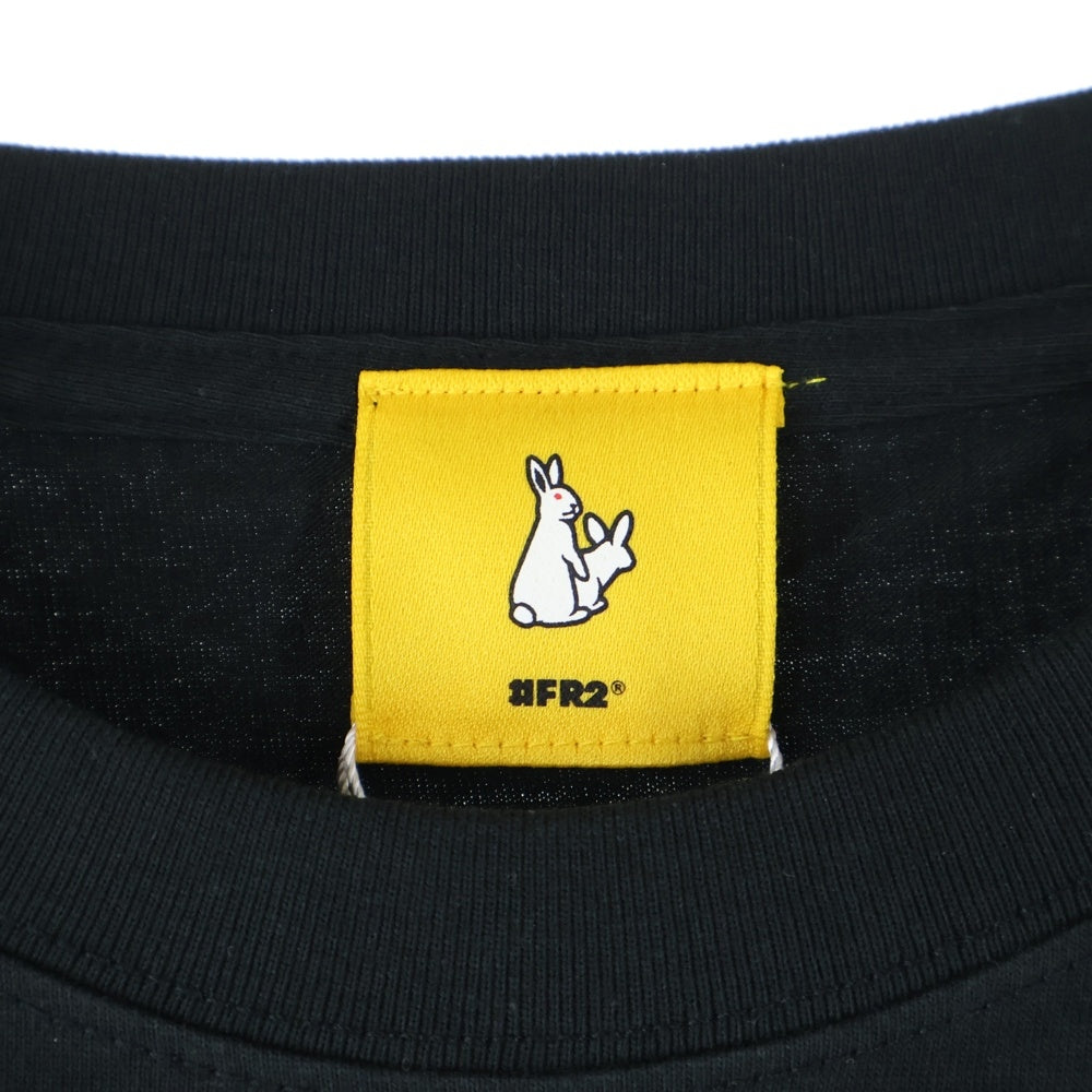 FR2(エフアールツー) World No Tobacco Day プリント 半袖Tシャツ ブラック
