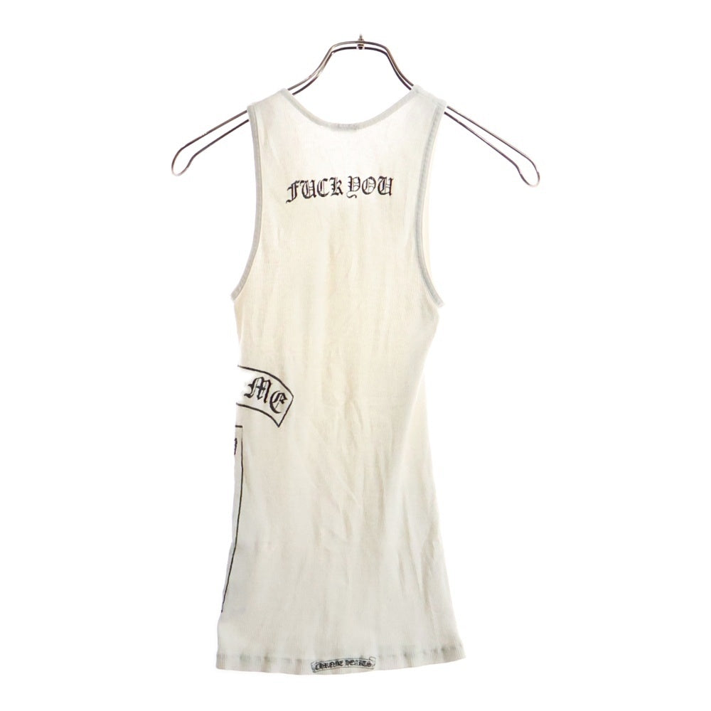 CHROME HEARTS(クロムハーツ) OLD FUCK YOU T BAR TANK TOP ファックユー Tバー CHクロス タンクトップ ノースリーブ ホワイト