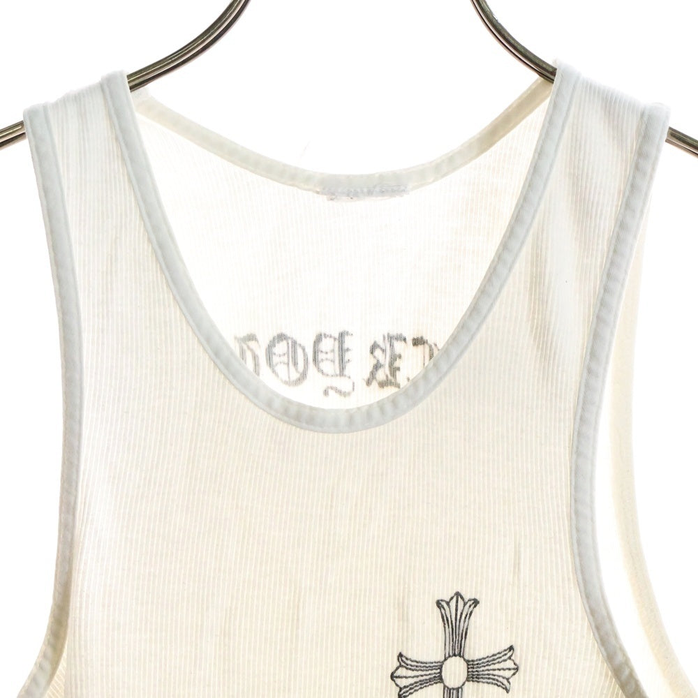 CHROME HEARTS(クロムハーツ) OLD FUCK YOU T BAR TANK TOP ファックユー Tバー CHクロス タンクトップ ノースリーブ ホワイト