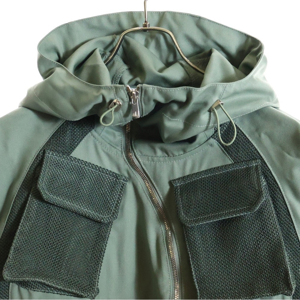 FFFPOSTALSERVICE(トリプルエフポスタルサービス) 25AW Waffle Knit Liner Hoodie ワッフルニットライナーフーディージャケット FFFPSFW2532 グリーン