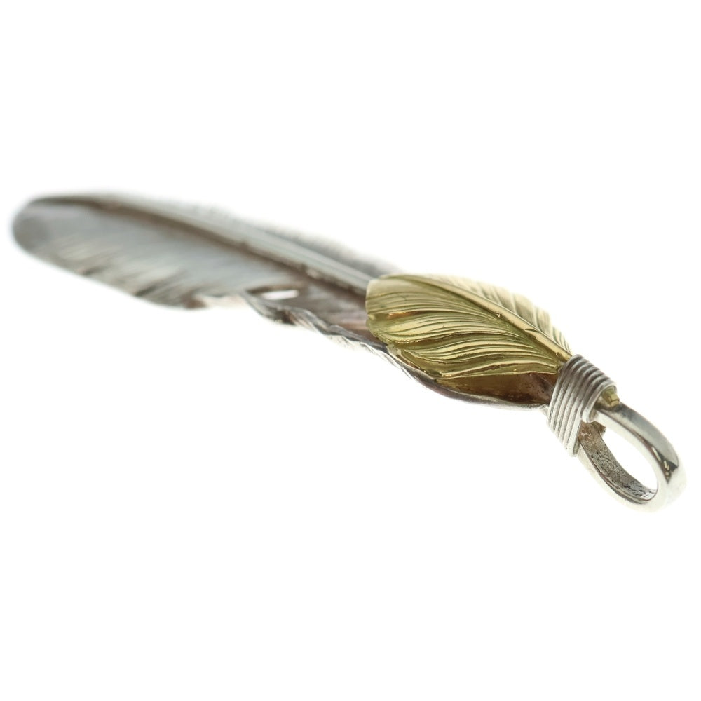 goro's(ゴローズ) 【現行】上金特大フェザー 左向き ネックレストップ シルバー/ゴールド