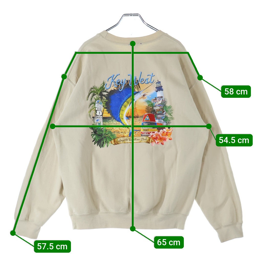 Lafayette(ラファイエット) VACATION CLUB KEY WEST TOUR CREWNECK バケーションクラブキーウエストスウェットトレーナー LA220707 ベージュ