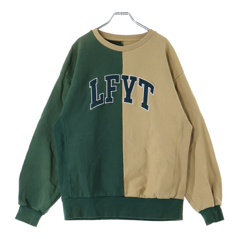 Lafayette(ラファイエット) 2 TONE ARCH LOGO US COTTON CREWNECK 2トーンアーチロゴスウェットトレーナー LA220708 グリーン/ベージュ