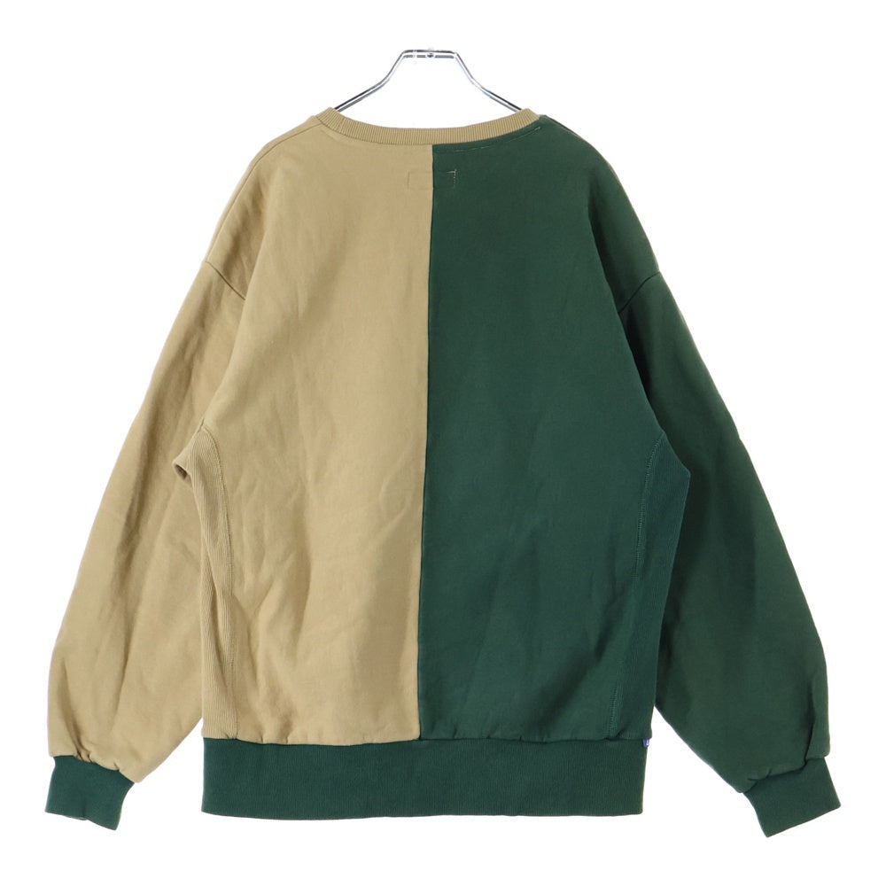 Lafayette(ラファイエット) 2 TONE ARCH LOGO US COTTON CREWNECK 2トーンアーチロゴスウェットトレーナー LA220708 グリーン/ベージュ