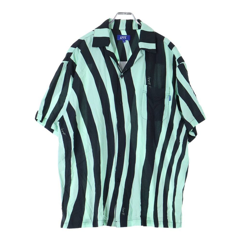 Lafayette(ラファイエット) DISTORTED STRIPE S/S SHIRT ストライプ半袖シャツ LS230207 グリーン