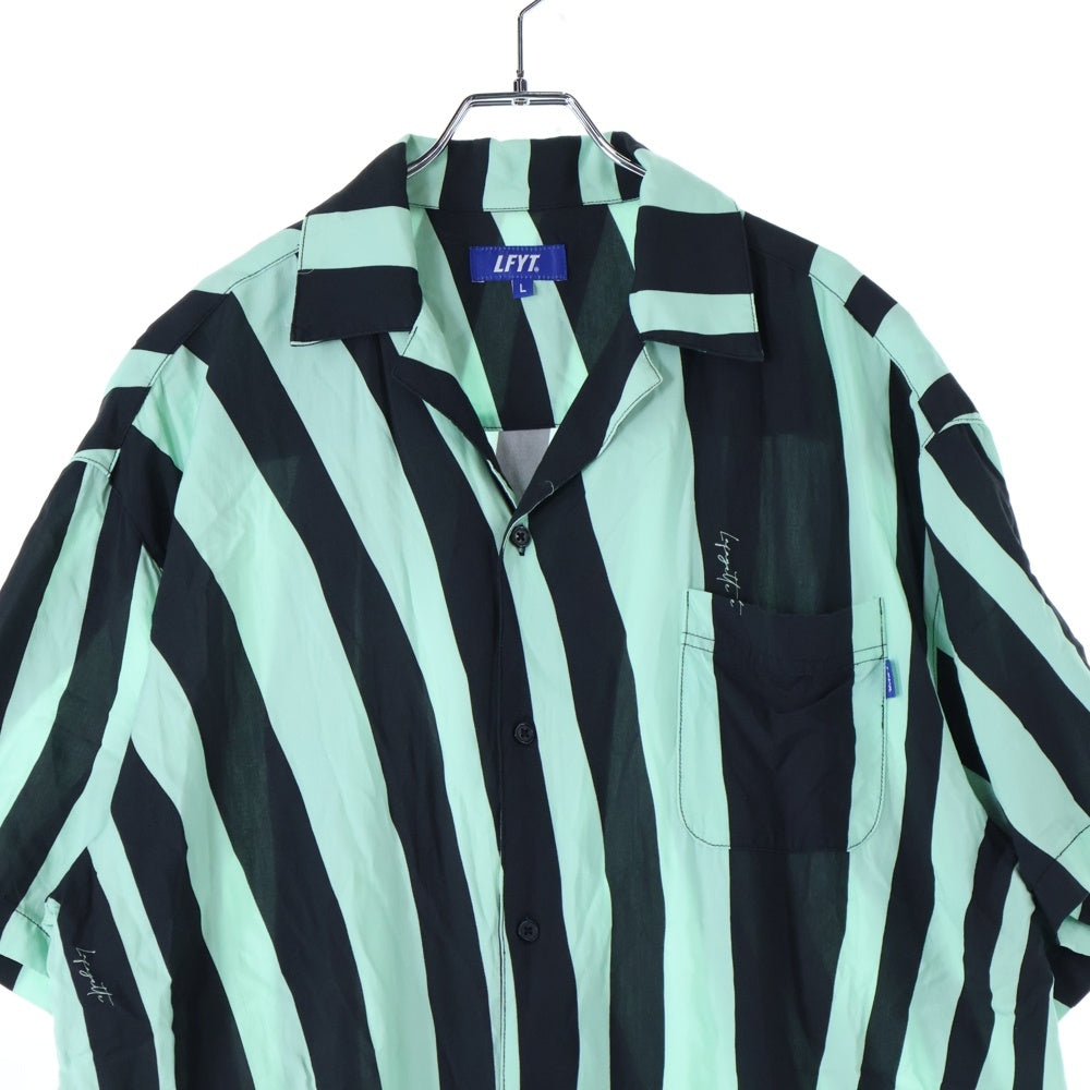 Lafayette(ラファイエット) DISTORTED STRIPE S/S SHIRT ストライプ半袖シャツ LS230207 グリーン