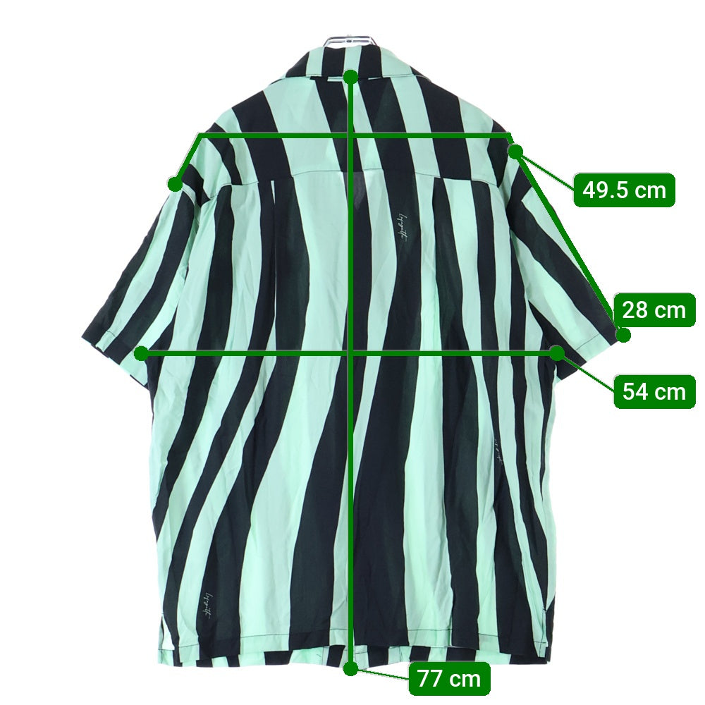 Lafayette(ラファイエット) DISTORTED STRIPE S/S SHIRT ストライプ半袖シャツ LS230207 グリーン